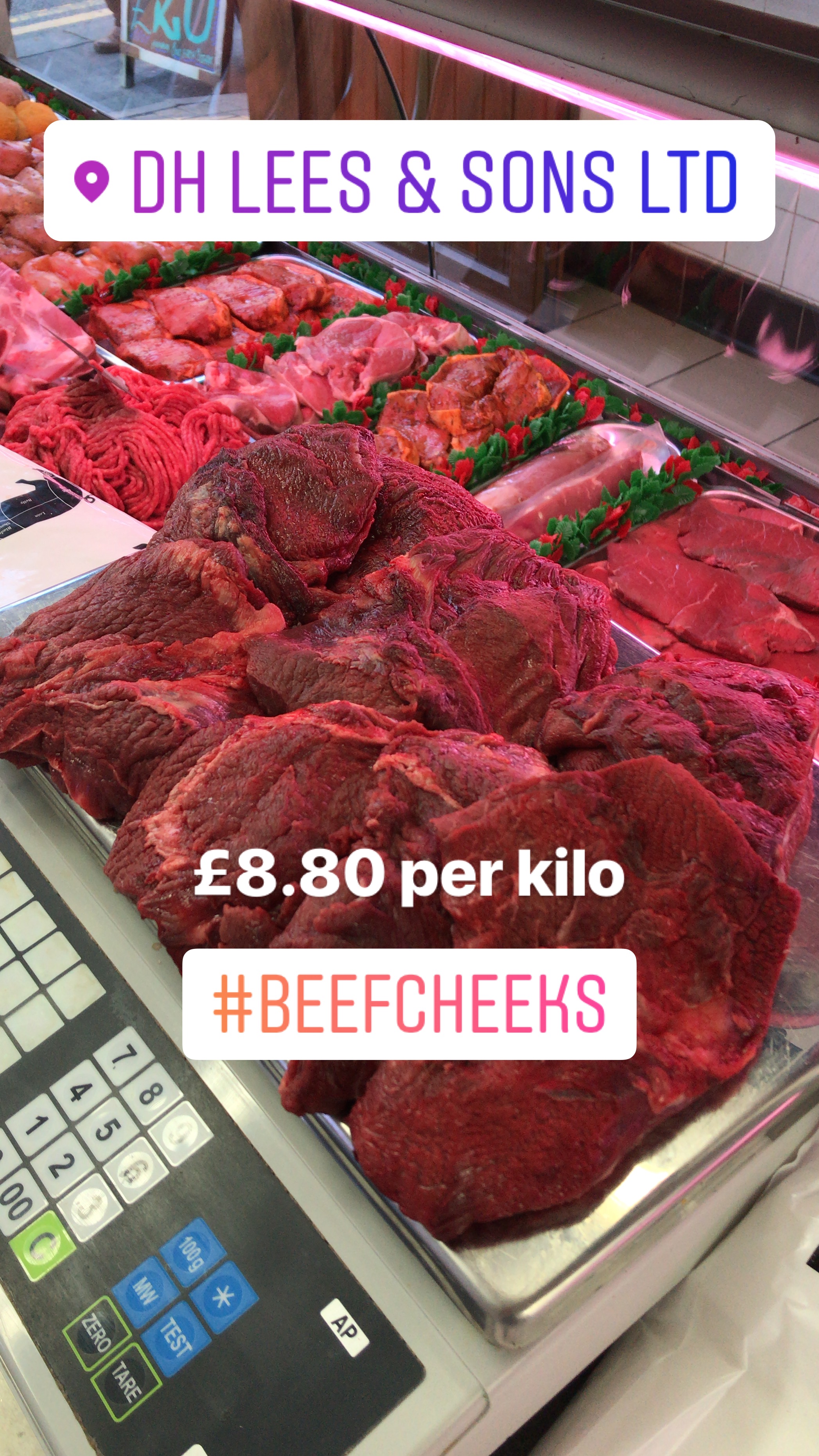 1.3 kilo of Beef cheek - DH Lees